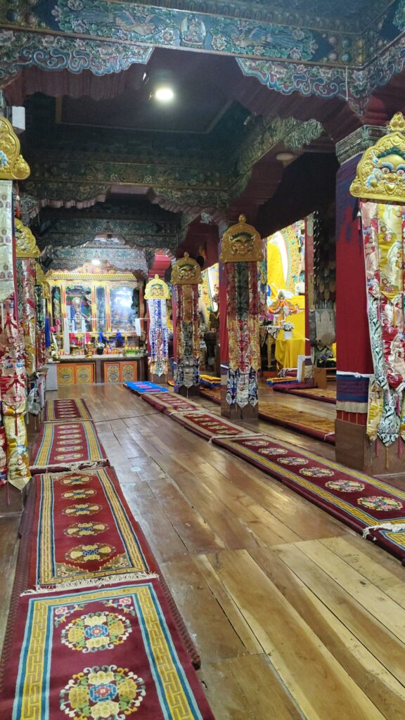 Colorful interior of a Buddhist monastery, Tawang.